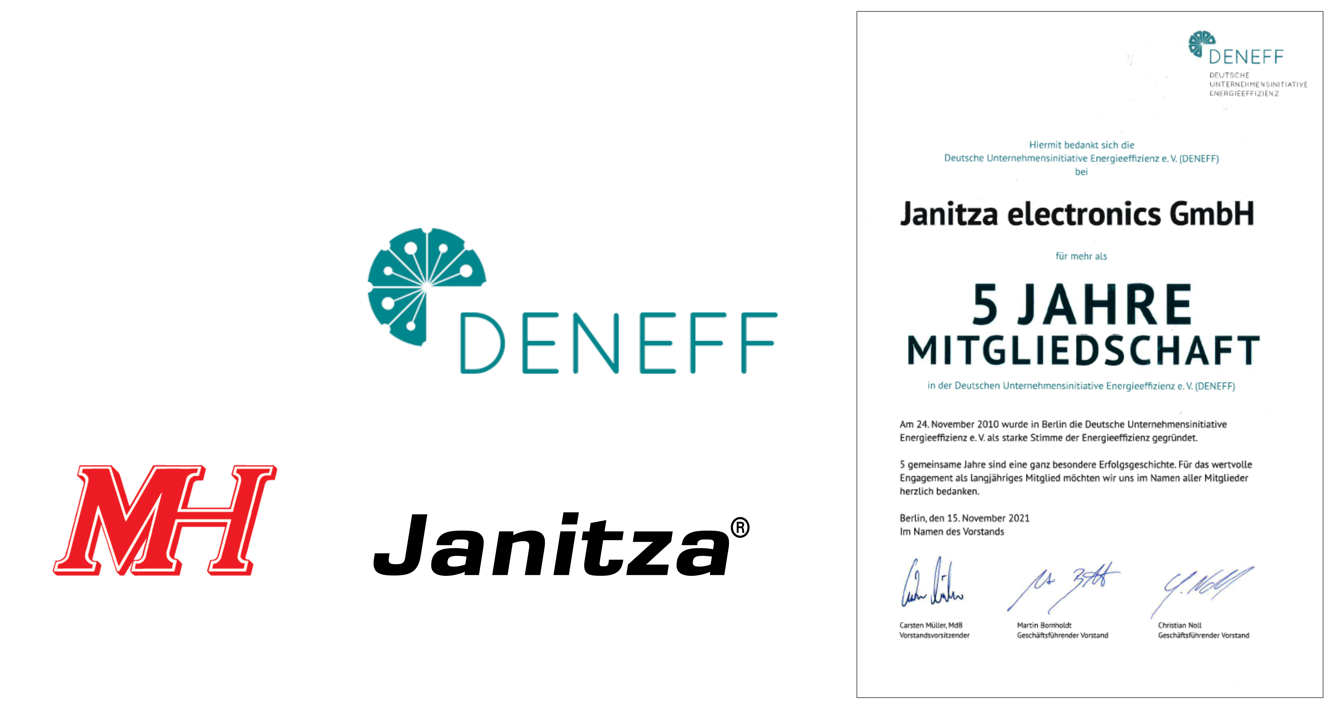 Janitza được trao chứng nhận 